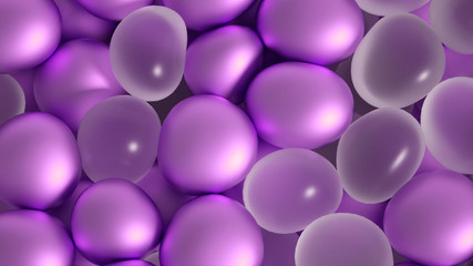 Beautiful background with beads, particles and simulation. 3d illustration, 3d rendering.