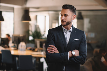 Fototapeta premium Handsome businessman in office. 