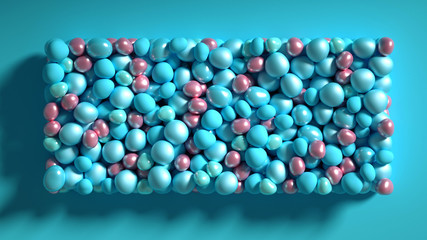 Beautiful background with beads, particles and simulation. 3d illustration, 3d rendering.