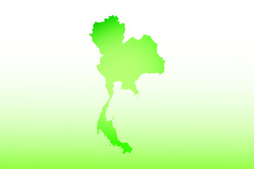 Thailand map using green color with dark and light effect vector on light background illustration