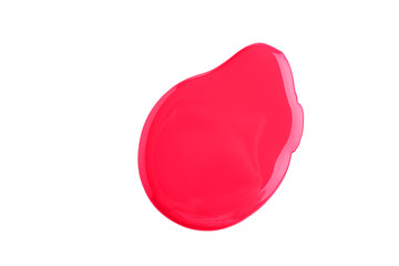 Pink nail polish isolated on white background