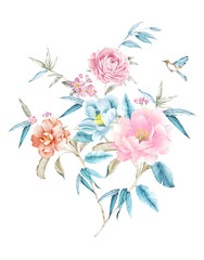 Watercolor flowers illustration