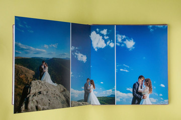 Luxury white leather wedding photo album and photo book