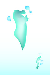 Blue Bahrain map ice with dark and light effect vector on light background illustration