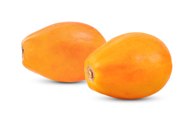 ripe papaya isolated on white background