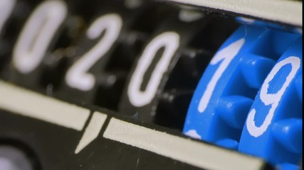 2019 2020 new year counter numbers. Set of digital countdown timer. Numerals of blue color. - Powered by Adobe