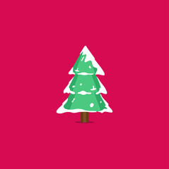 Christmas tree vector winter