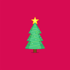 Christmas tree vector winter