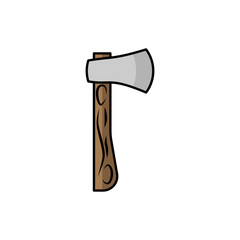 Axe illustration in flat style. tool icon for design and web