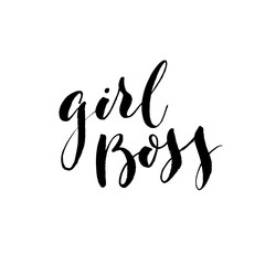 Boss girl card. Modern vector brush calligraphy. Ink illustration with hand-drawn lettering. 
