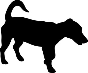 small dog silhouette vector