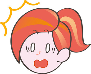 女性　顔　表情