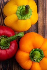 sweet bell pepper on wooden background