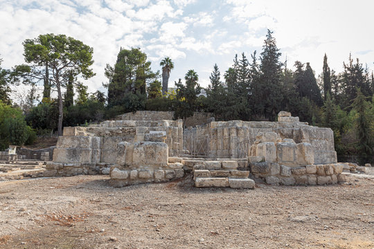 The ruins of the Byzantine church complex on the territory of Emmaus Nicopolis