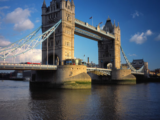 Tower Bridge and Thames River, London, England - July, 2011 - obrazy, fototapety, plakaty