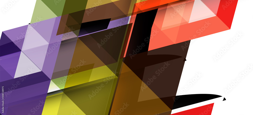 Poster colorful repeating triangles modern geometric in contemporary style on white background. abstract ge
