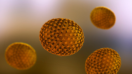 Influenza virus, flu virus, medically accurate 3D illustration