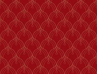 Vector abstract arabesque seamless pattern. Geometric classic background. Vintage art deco texture.