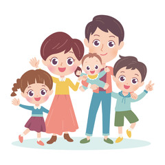 家族　全身　イラスト