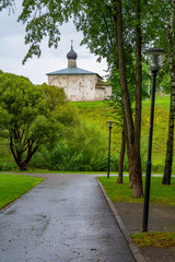 Pskov, the ancient Church of Kozma and Damian from Gremyachaya mountain
