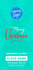 Merry Christmas DL Flyer Banner poster template vector illustration offer holiday greeting card