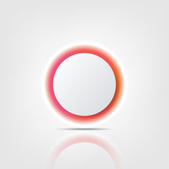 White circle with colorful glow And reflection, vector illustration
