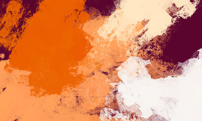 Abstract painting on canvas with a brush stroke texture. orange & brown painting for background