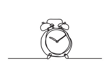 Alarm clock, line drawing style,vector design