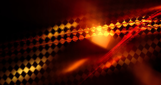 Abstract background in grunge style, there is blur and grain. Elements of a racing flag are depicted. The concept of superiority, speed, desire for victory, racing.