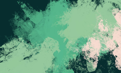 Abstract painting on canvas with a brush stroke texture. green & black painting for background