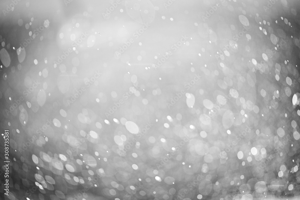 Fototapete White Abstract bokeh background with circles background Template for a holiday card with bright and sparkling lights.