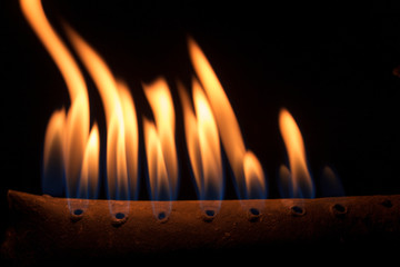 fire flames on black background