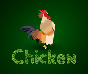 chicken rooster crowing,vector design