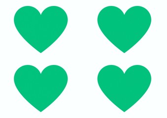 Stencil heart. Postcard. Heart of different colors. Valentine's Day.