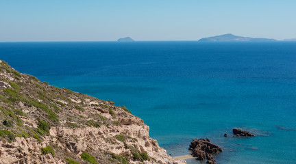 Mittelmeer Küstenlandschaft im Süden von der Insel Kos Griechenland