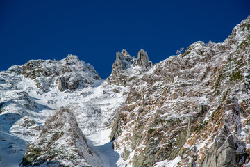 千畳敷カール　冬の雪原の様子　快晴