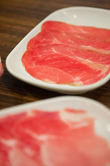 Thin pork slices for Sukiyaki or grilled