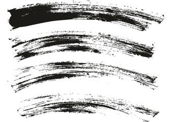 Flat Paint Brush Thin Curved Background High Detail Abstract Vector Background Set 