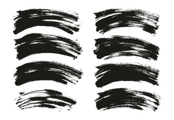 Flat Paint Brush Thin Curved Background High Detail Abstract Vector Background Set 