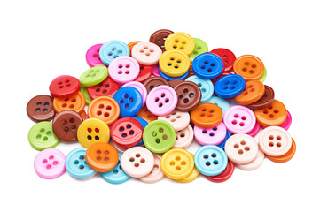 Fototapeta na wymiar colored bright plastic buttons with a hole
