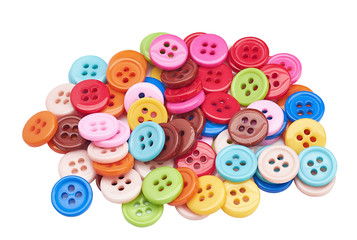colored bright plastic buttons with a hole