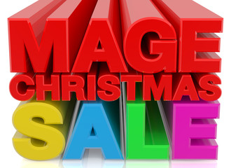 MAGE CHRISTMAS SALE word on white background 3d rendering