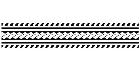 Polynesian tattoo design. Polynesian tattoo tribal border vector. Samoan maori band design.