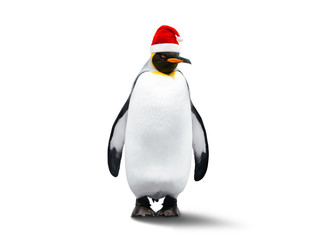 Emperor Penguin In New Year Helper