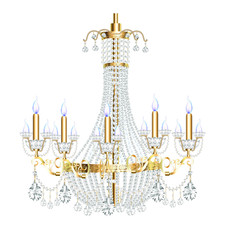 illustration of a crystal chandelier antique with pendants