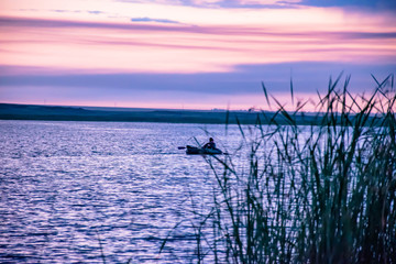 sunset over the lake