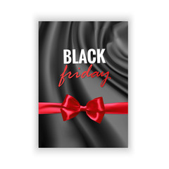 Black Friday Sale Banner with wavy folds of grunge silk texture background Vector EPS 10 format