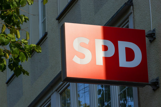 hagen, North Rhine-Westphalia/germany - 21 07 19: spd german party sign in hagen germany