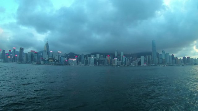 Hong Kong timelapse cityscape skyline with lighting