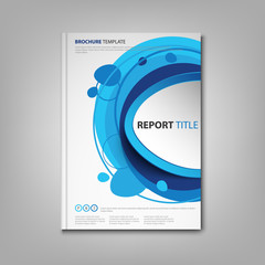 Fototapeta premium Brochures book or flyer with abstract sticker in blue design